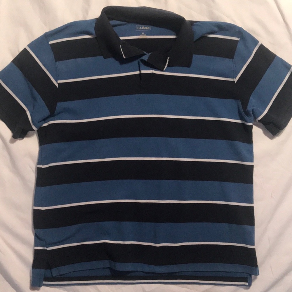 L.L.Bean men’s XL Polo shirt -blue stripes